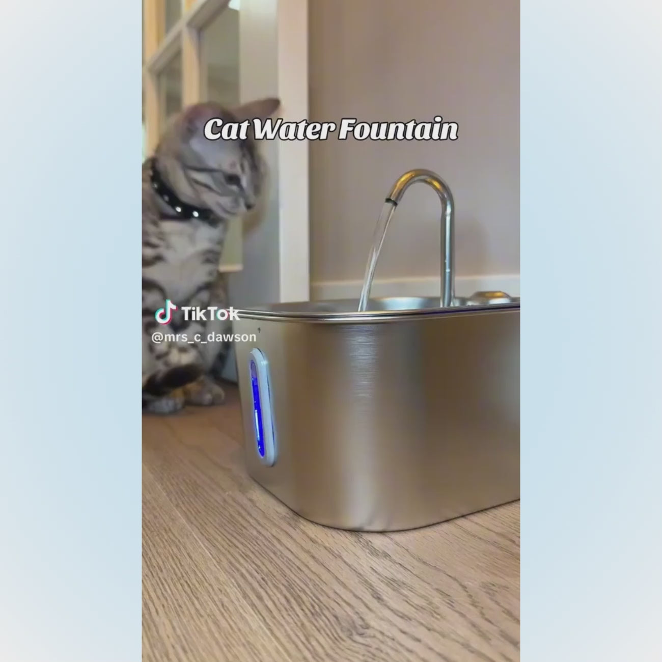 Fuente Automática de Acero Inoxidable 2.2L para Perros y Gatos
